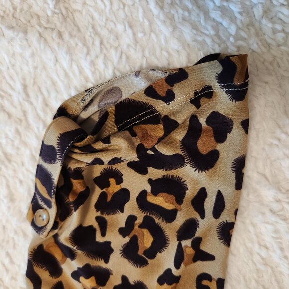 Tan/Browns Very Vollbrach SS Leopard Print Shirt Dress XS - Picture 5 of 15